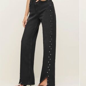 Reformation Cary high rise Black Denim Pants